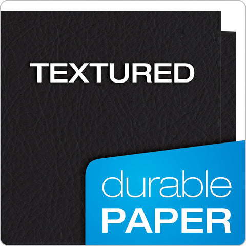 Oxford Twin-Pocket Folders, Textured Paper, Letter Size, Black, Holds 100 Sheets, Box of 25 (57506EE), 8-1/2 x 11