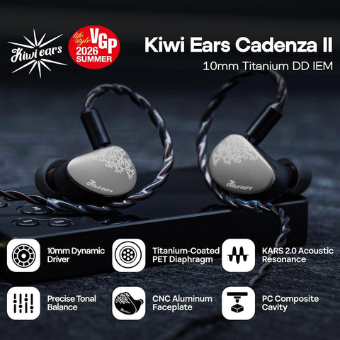 Linsoul Kiwi Ears Cadenza II 10mm Titanium Driver in Ear Monitor IEMs