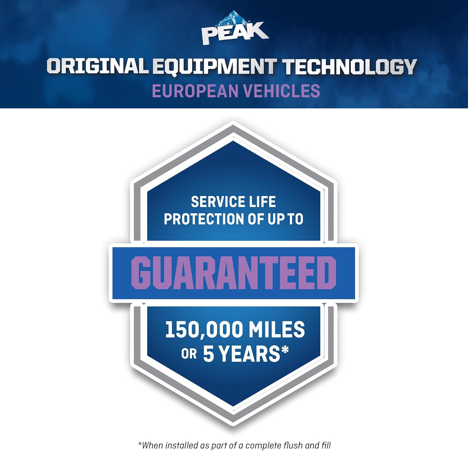 PEAK OET Extended Life Violet Concentrate Antifreeze/Coolant for European Vehicles, 1 Gal.