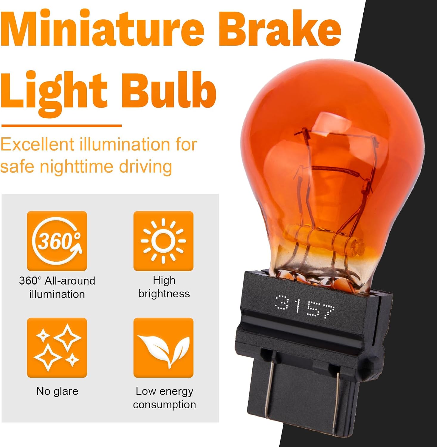 ecocstm 20 PCS 3157 Tail Light Bulb, Miniature 4157 Brake Light Bulb