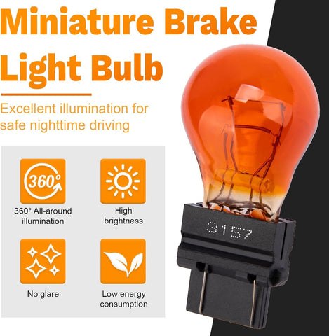 ecocstm 20 PCS 3157 Tail Light Bulb, Miniature 4157 Brake Light Bulb