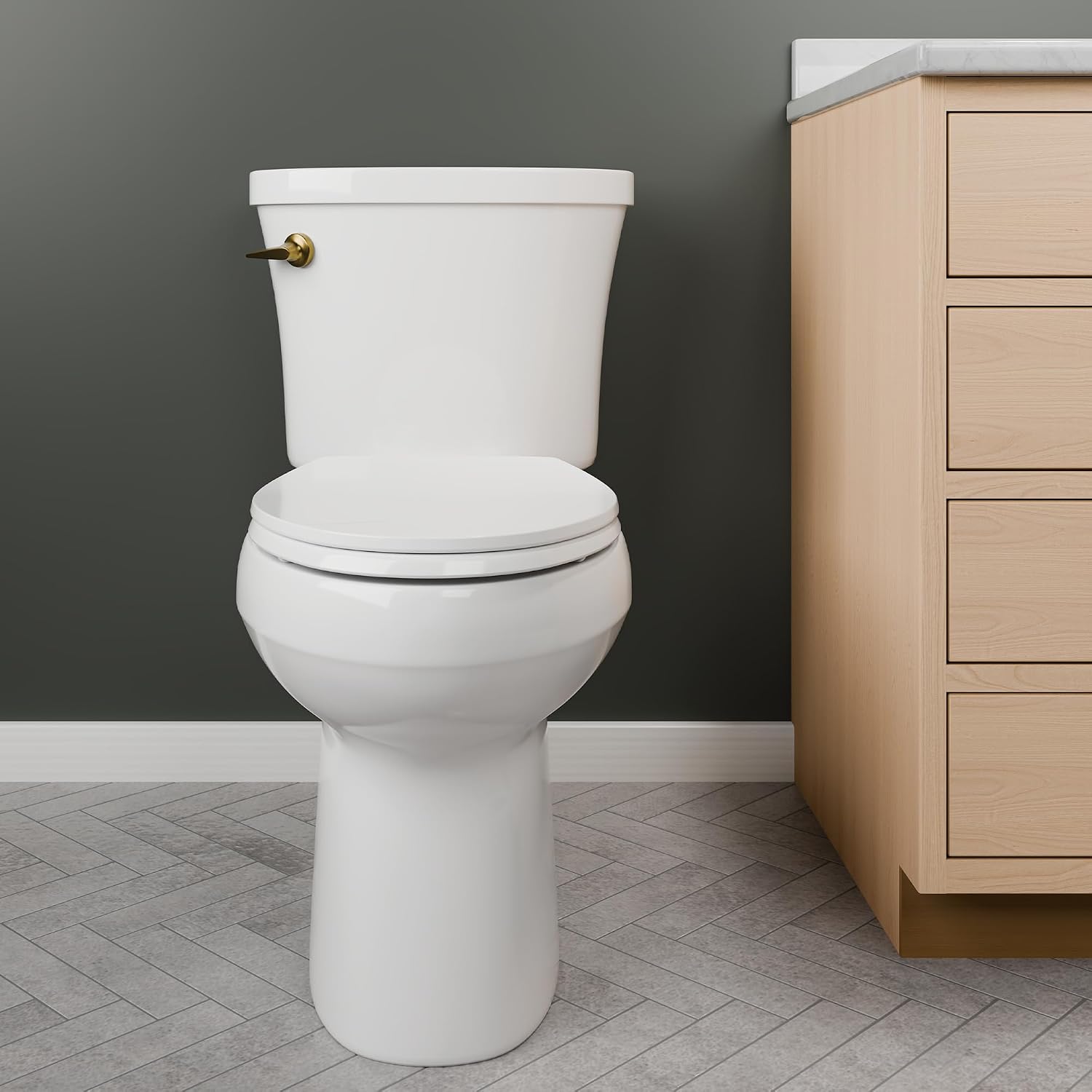 Mayfair Universal Size Slow Close Toilet Seat, Durable Plastic, Fits Round & Elongated Toilets, White