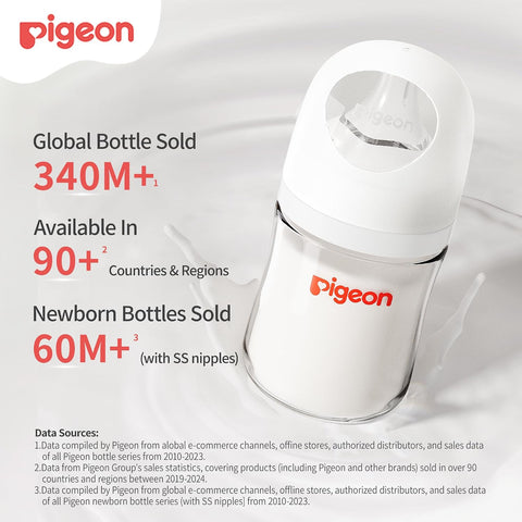 Pigeon PP Wide Neck Anti-Colic Nursing Bottle, 5 oz, 4-Pack