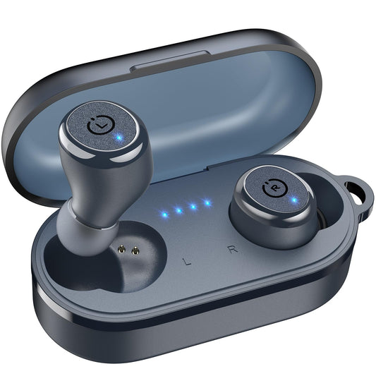 TOZO T10 Wireless Earbuds Bluetooth 5.3 Headphones, App Customize EQ, Ergonomic Design, 55H Playtime, Wireless Charging Case, IPX8 Waterproof Powerful Sound in-Ear Headset Blue(New Upgraded)