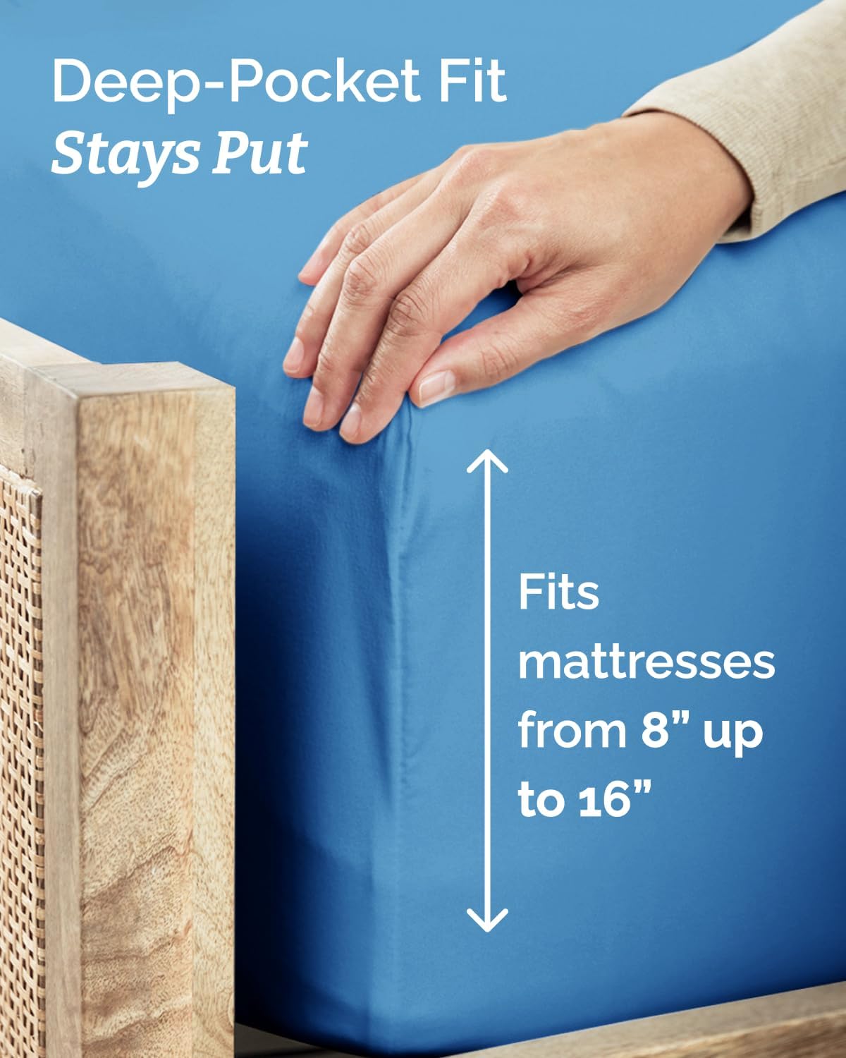 Twin Size 3 Piece Sheet Set - Breathable & Cooling Sheets - Royal Blue