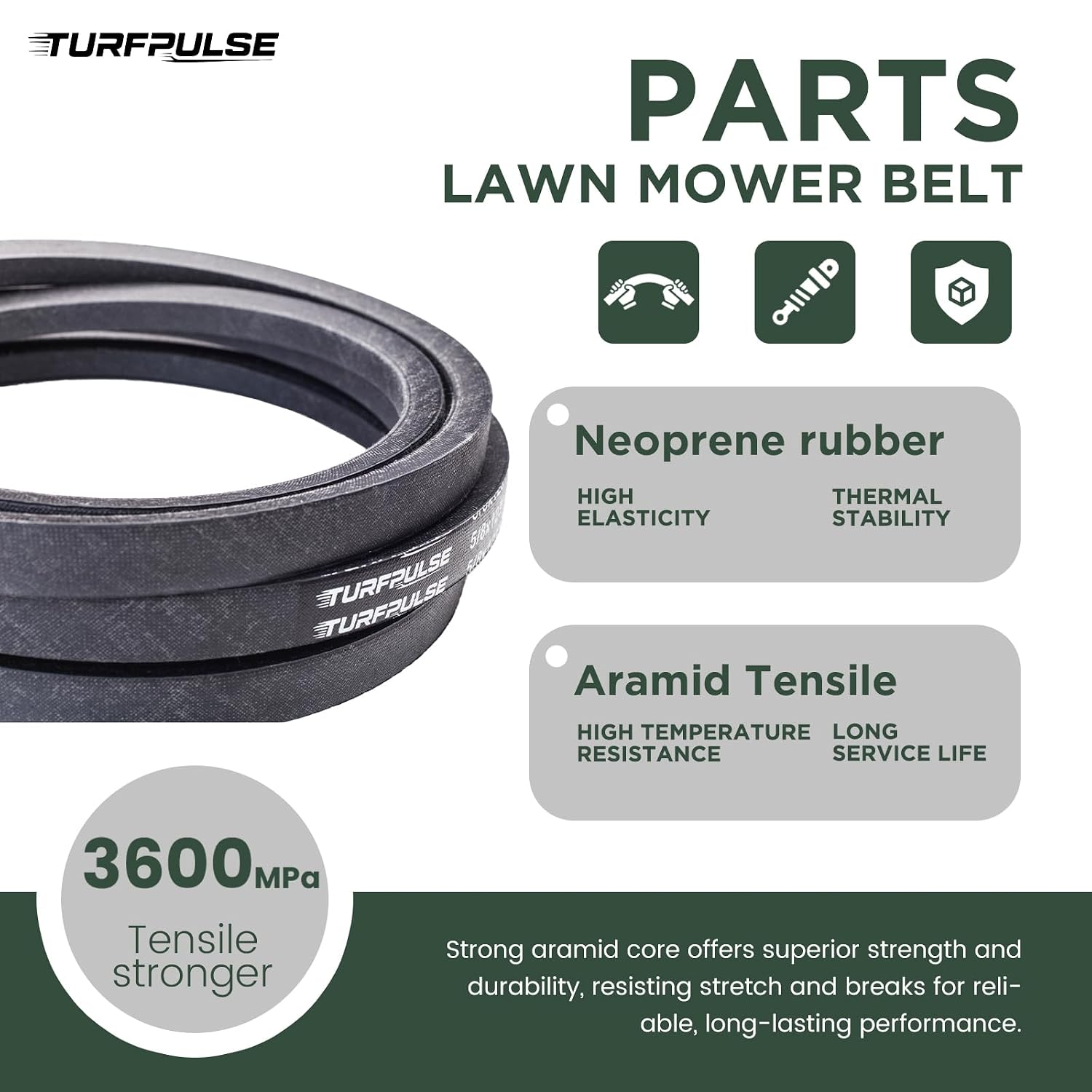 Lawn Mower Deck Belt Replace 041-1650-00 for Bad Boy, 5/8" x 168"
