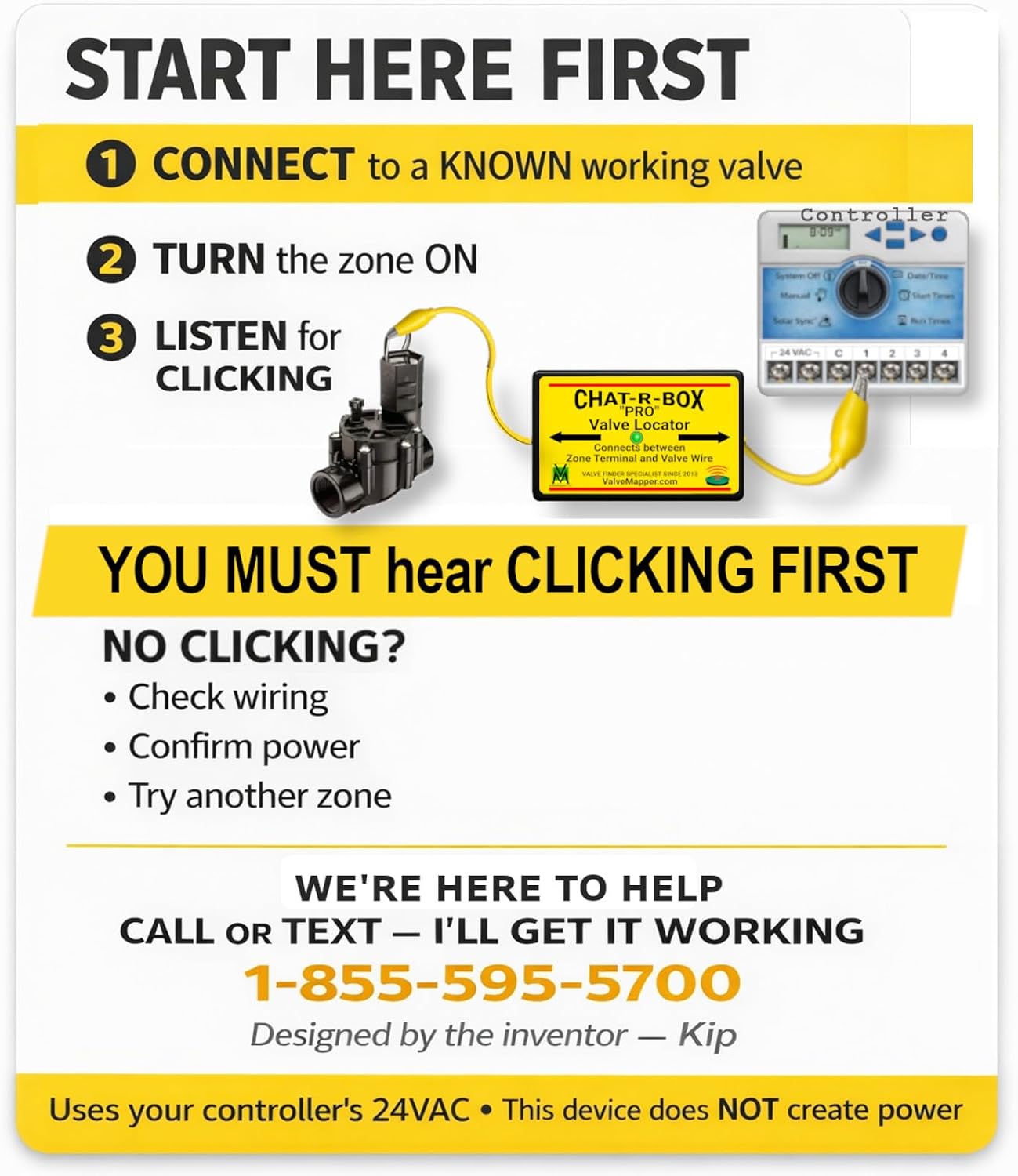 Chat-R-Box® PRO Valve Locator — Find Hidden Sprinkler Valves Fast | Works with Rain Bird, Hunter, Orbit & Most 24VAC Systems