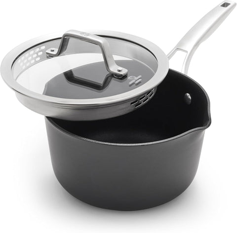 Calphalon Premier Hard-Anodized Nonstick Sauce Pan with Lid, 3.5 Quart