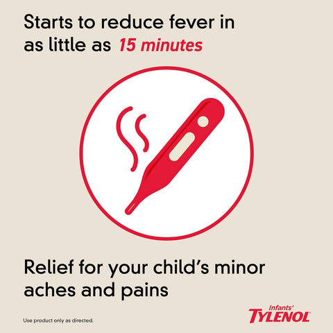 Infants' Tylenol Acetaminophen Oral Suspension, Dye-Free Apple, 2 fl. oz