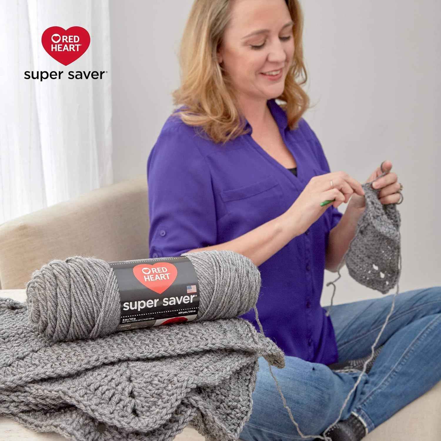 Red Heart Super Saver Ombre Yarn for Crocheting, Light Pink, 2-Pack