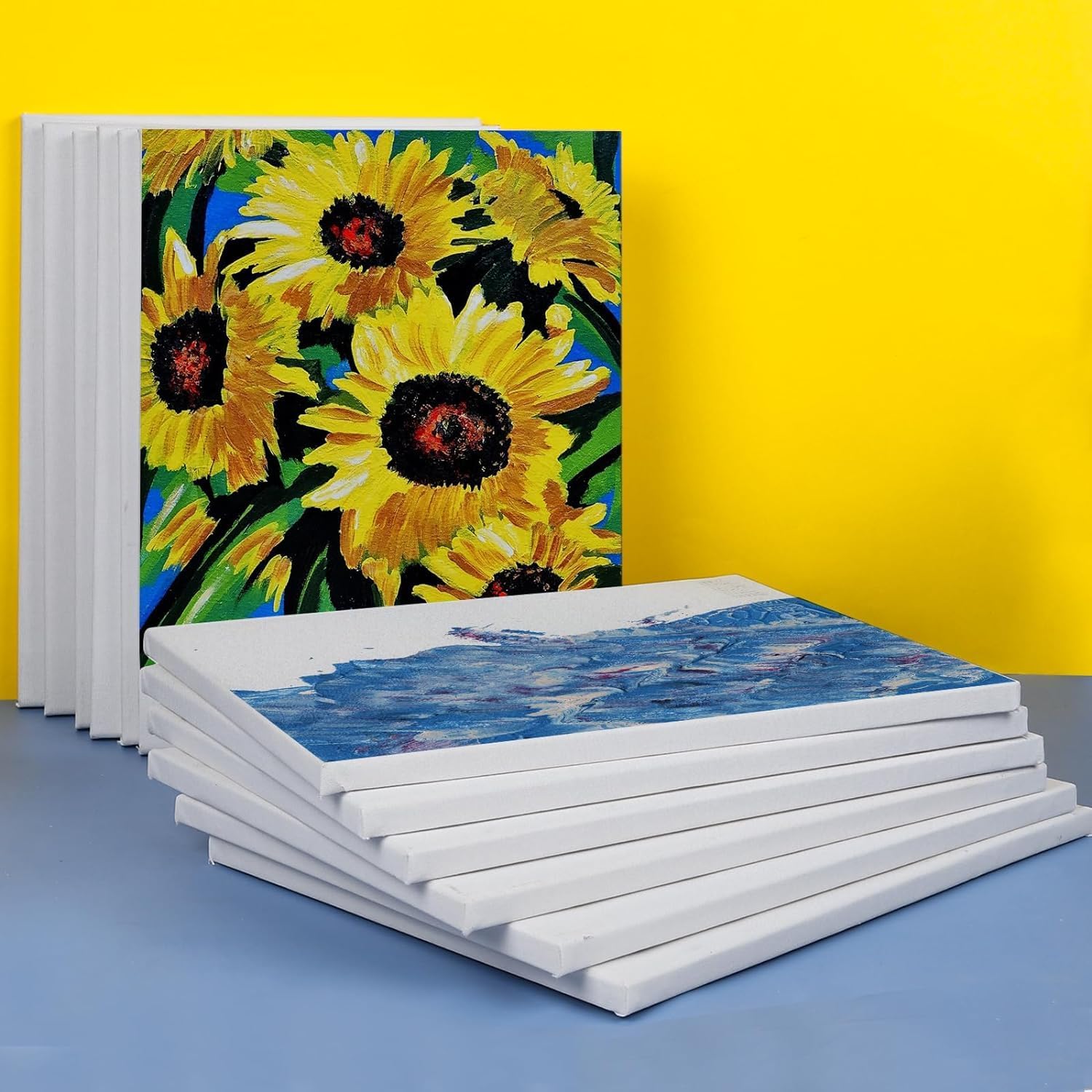 ESRICH Stretched Canvas for Painting 11x14 Inch, 36 Pack Blank Canvas -5/8 in Profile Primed Cotton White Canvases for Painting for Oil & Acrylic Paint