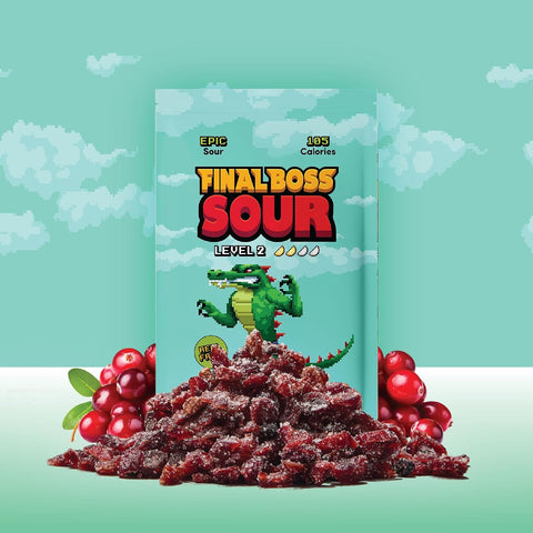 Final Boss Sour Fruit Candy, Cranberries, Level 2, 10 Pack
