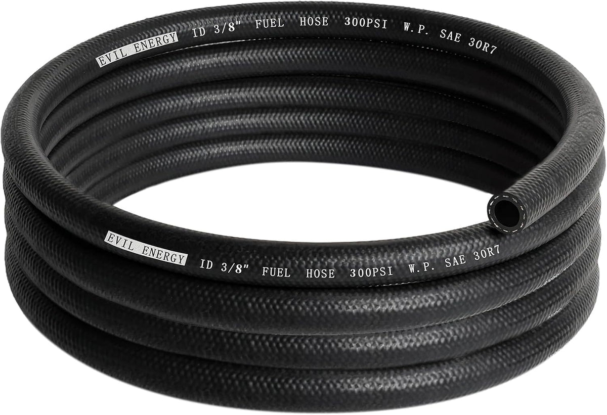 EVIL ENERGY 3/8" Fuel Hose Line Push Lock NBR Rubber SAE 30R7 10FT 300PSI