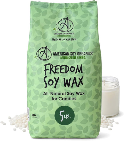 American Soy Organics Freedom Soy Wax Beads, All-Natural Candle Wax, 5 lbs