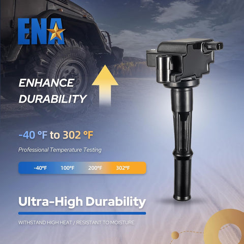 ENA Set of 3 Ignition Coil with 6 Platinum Spark Plug and Wire Set Compatible with Toyota 4Runner T100 Tacoma Tundra 1995-2004 3.4L Replacement for UF156 C1041 90919-02212 5C1308 E679