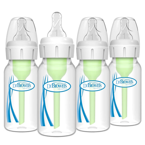Dr. Brown's Anti-Colic Options+ Narrow Baby Bottle, 4 oz, 4-Pack