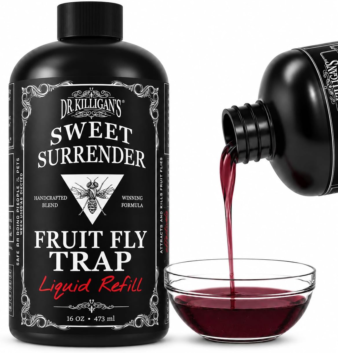 Dr. Killigan's Fruit Fly Trap Formula for Indoors, Field Tested Winner 16oz