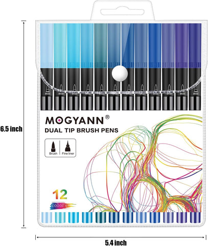 Blue Markers for Coloring, Drawing Pens 12 Pack