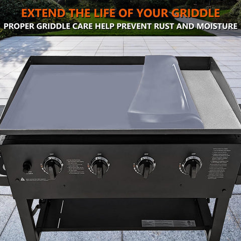 17" Silicone Griddle Mat for Blackstone 17 Inch Grill, Heavy Duty Food Grade Silicone Griddle Cover, Protect Your Grill from Dirt & Rust All Year Round (Gray)