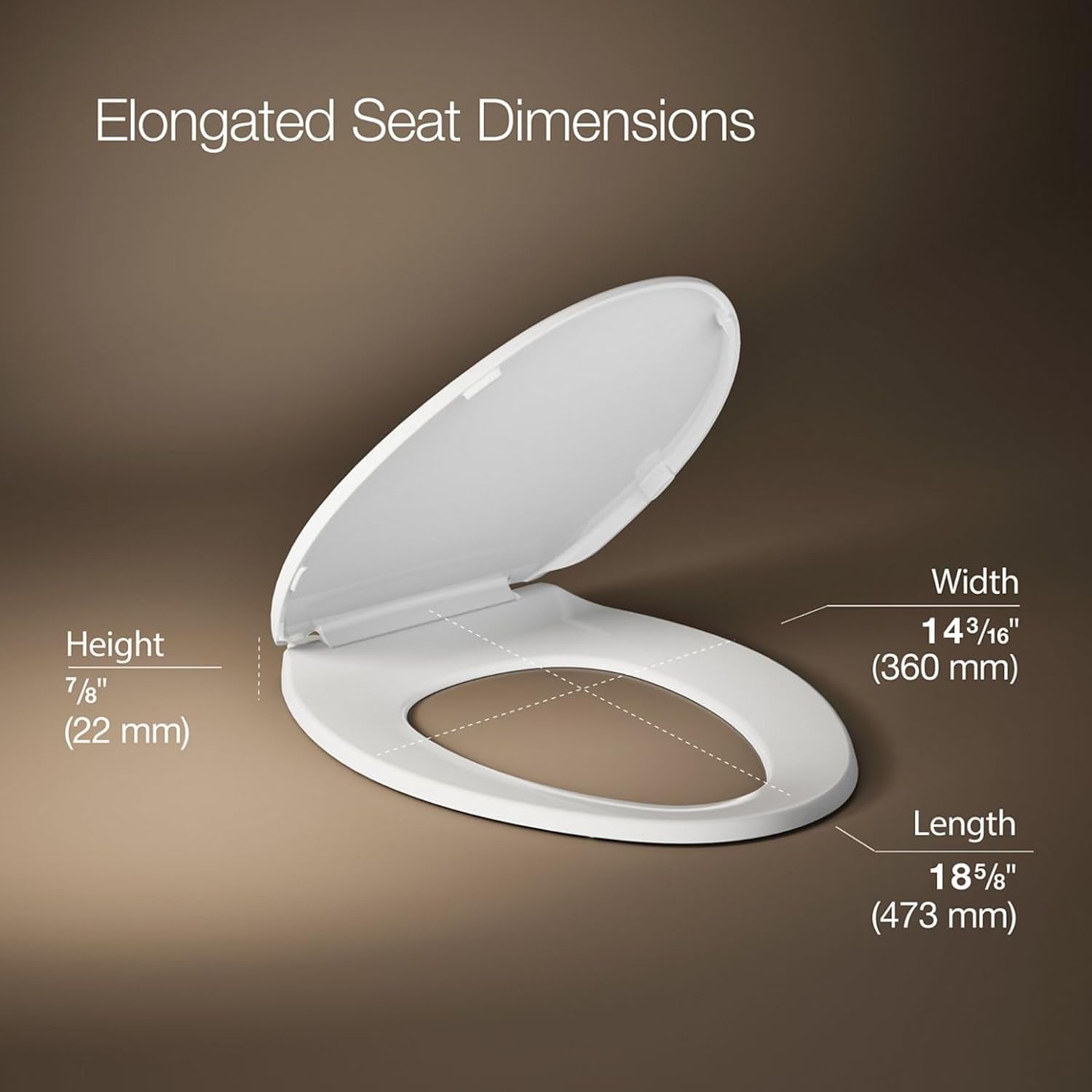KOHLER Brevia Slow Close Elongated Toilet Seat, White