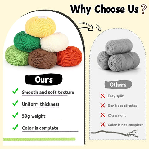 Katech Cotton Acrylic Blend Yarn for Crocheting-Crochet Yarn Set (Black)