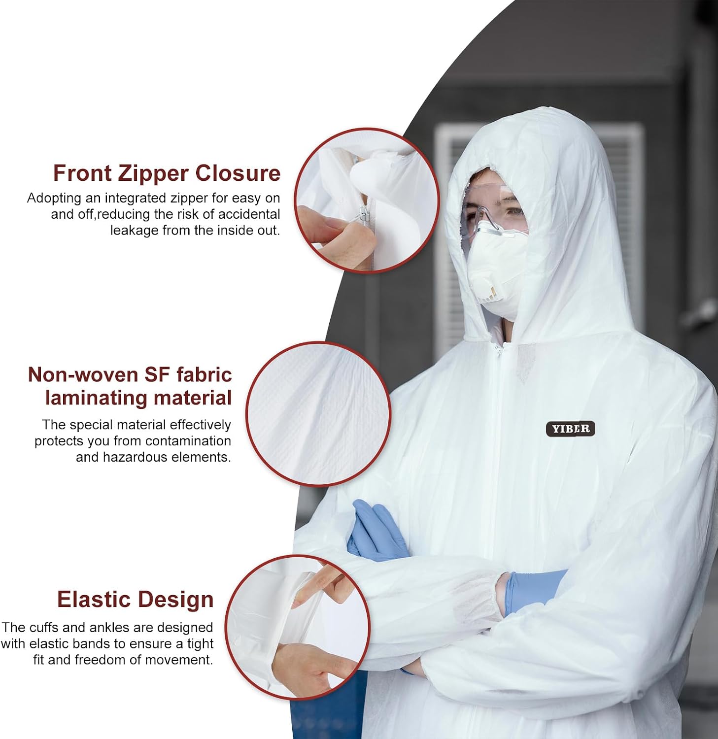 Hazmat Suits Disposable, Paint & Painter Suit, Disposable Coveralls