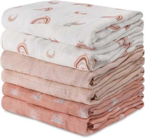 GLLQUEN BABY Receiving Blankets Muslin Swaddle Blanket for Newborn Girl Boy