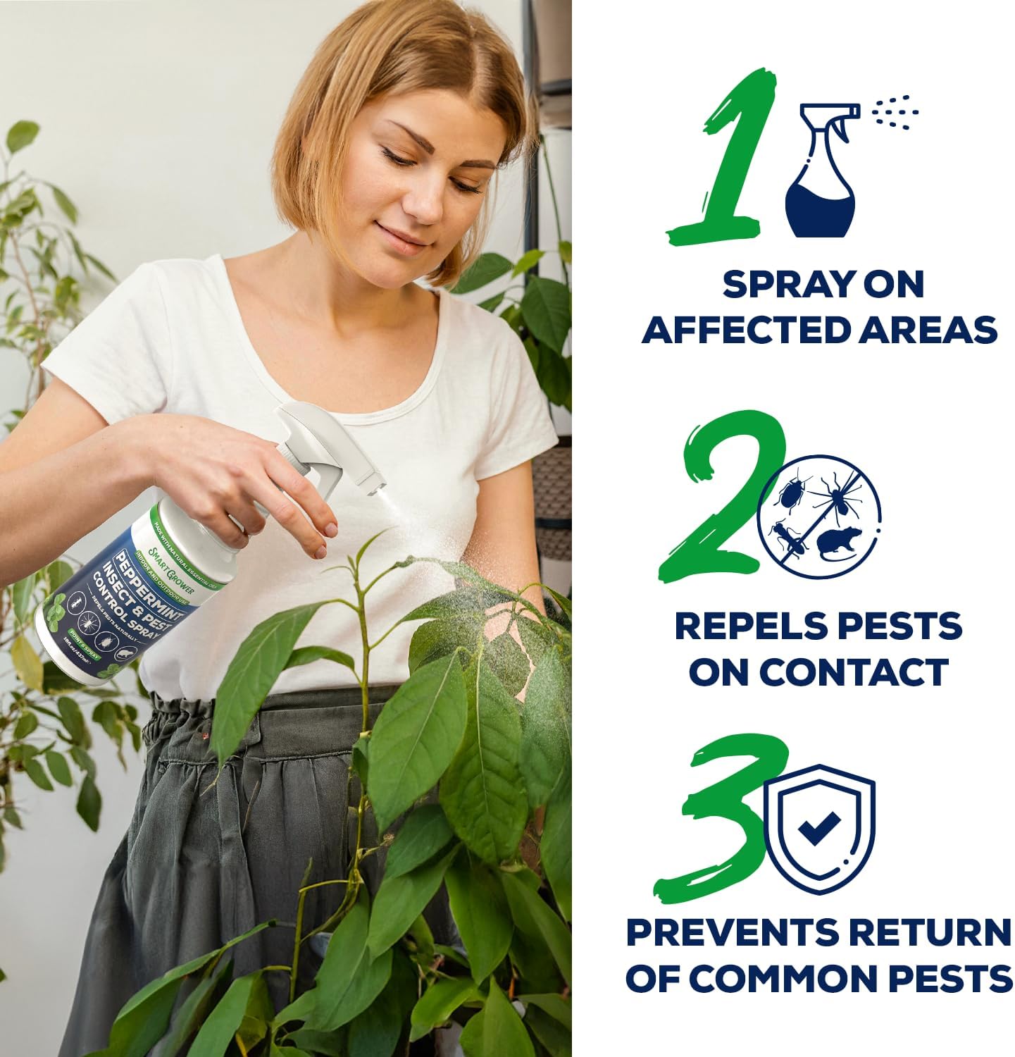 Peppermint Oil Spray for Rodents, Insects, Pest Control. Ready to Use 16oz