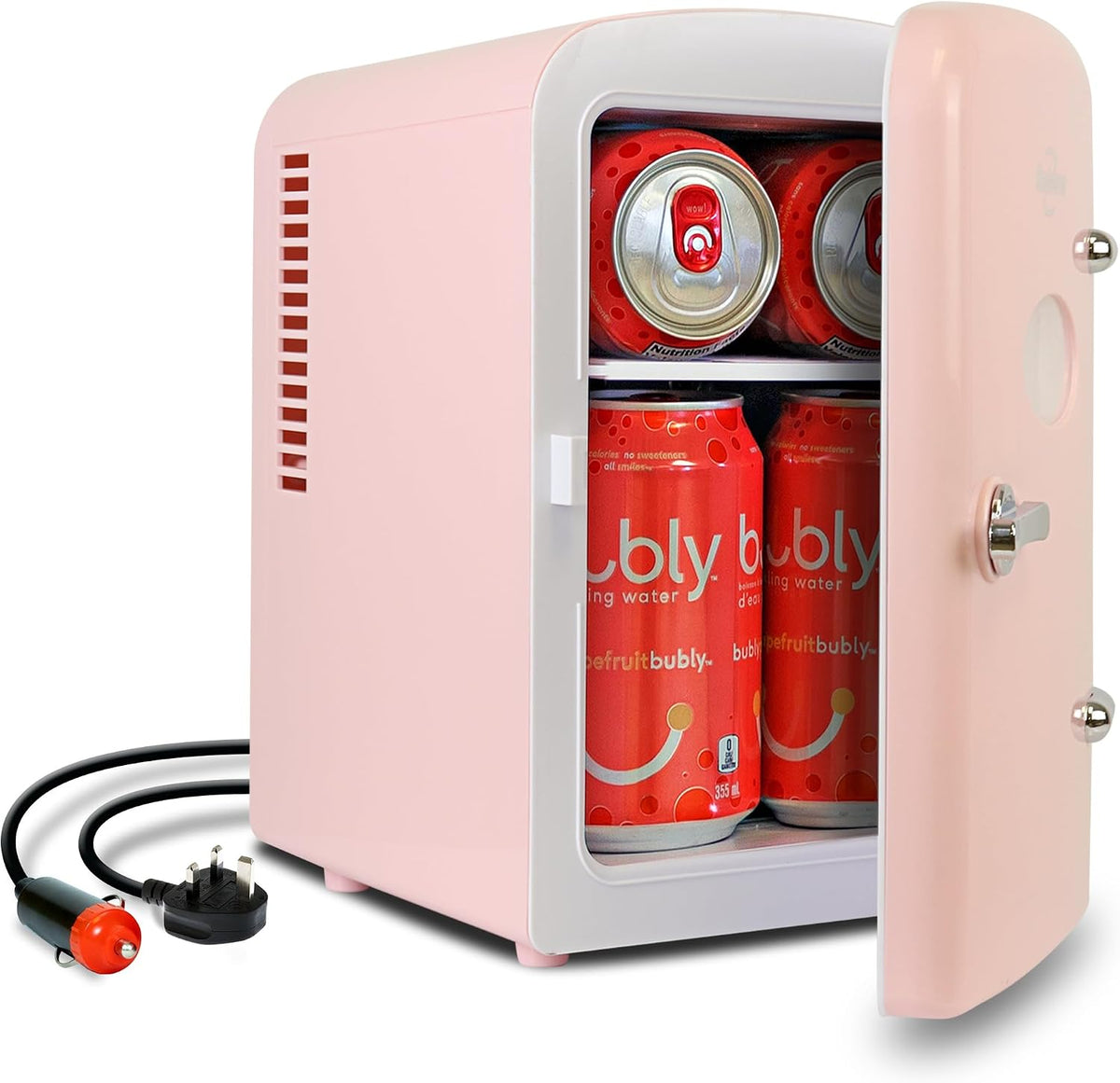 Koolatron Mini Fridge - 6 Can Refrigerator for Bedroom Office, Portable Table Top Beverage Cooler, 12V 110V Refrigerador For Drinks, Soda, Wine, Use In Car, Dorm, Outdoor, Patio