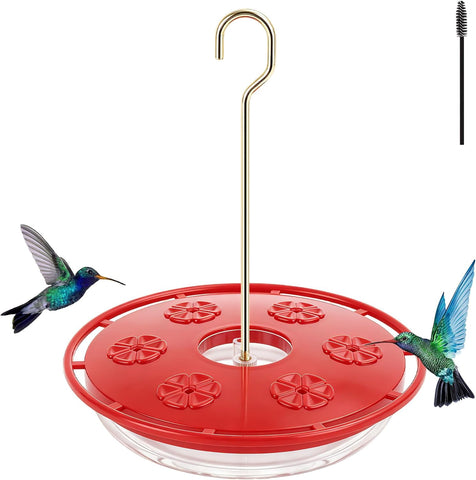 FEED GARDEN Hummingbird Feeders for Outdoors,16oz Leak-Proof Dish-Style Nectar Feeder Built-in Ant Moat, 5 Feeding Ports, Wide Mouth Easy Clean, BPA-Free Plastic Gifts for Women Mom