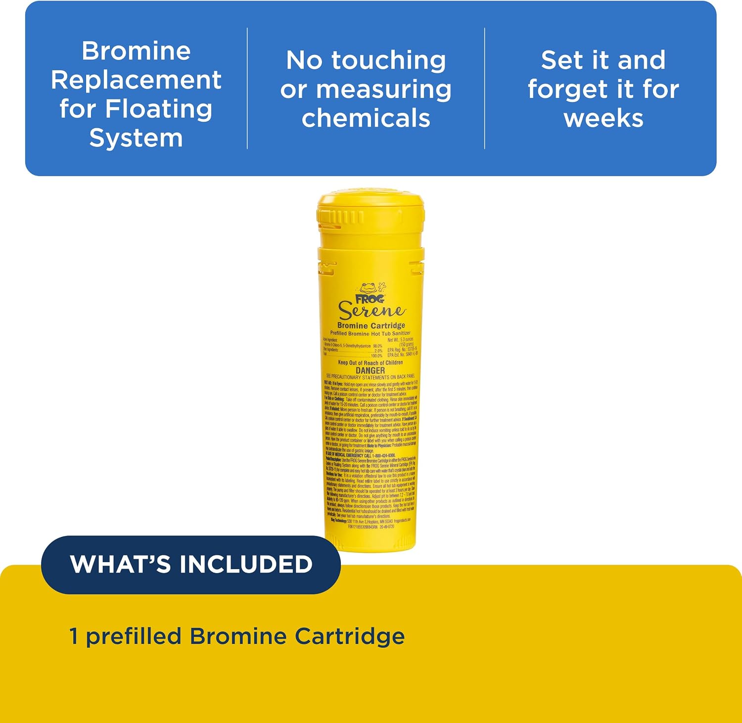 FROG Serene Replacement Bromine Cartridges, 1 Pack