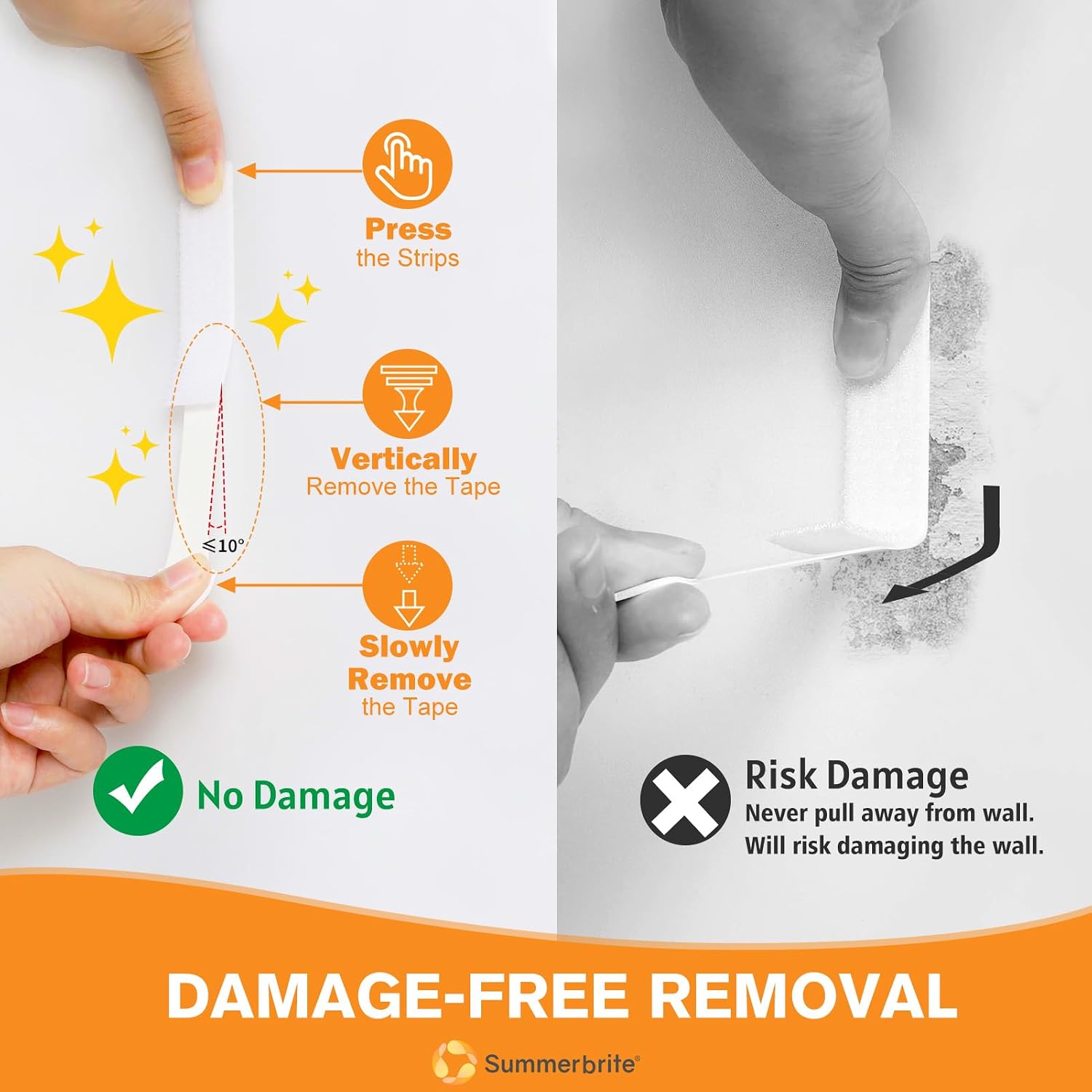SummerBrite Damage Free Picture Hanging Strips, 20 Pairs, Medium, White