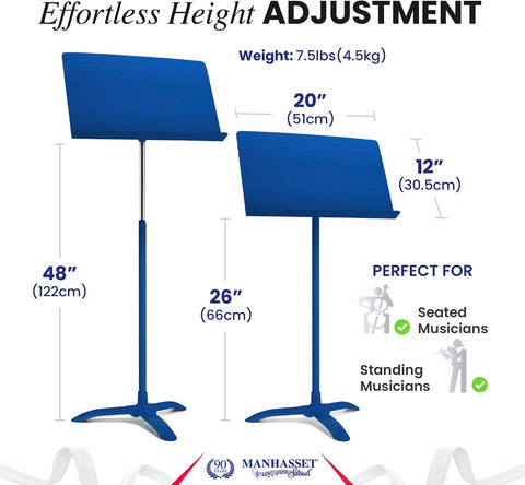 Manhasset 48 Symphony Music Stand - Matte Blue