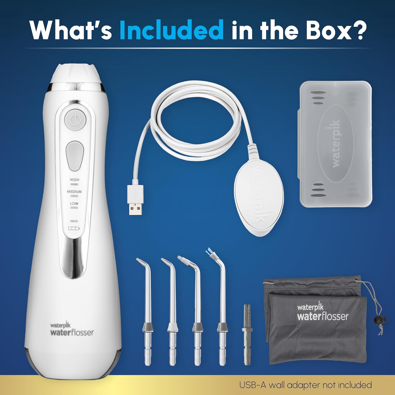 Waterpik Cordless Advanced Portable Water Flosser, Rechargeable, White