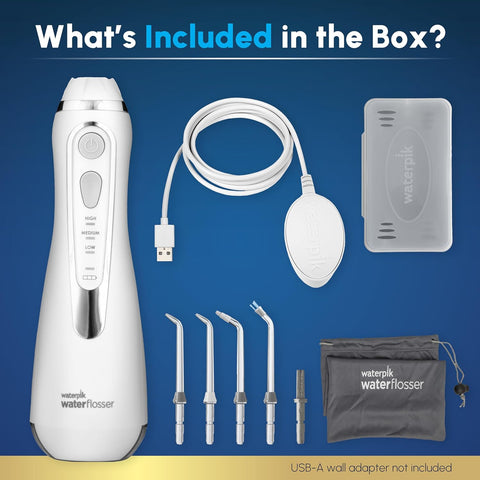 Waterpik Cordless Advanced Portable Water Flosser, Rechargeable, White