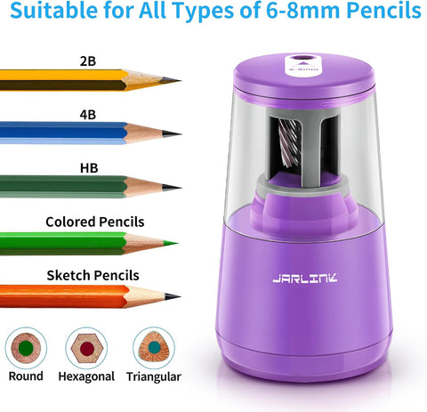 JARLINK Electric Pencil Sharpener, Heavy Duty Helical Blade, Auto Stop
