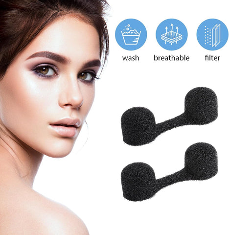 Dimeho 100 Pieces Nose Plug Filter Disposable Nose Dust Filters Bulk Sponge Nostril Filters for Spray Tanning Welding Dust Allergies DustConstruction Areas (Black)