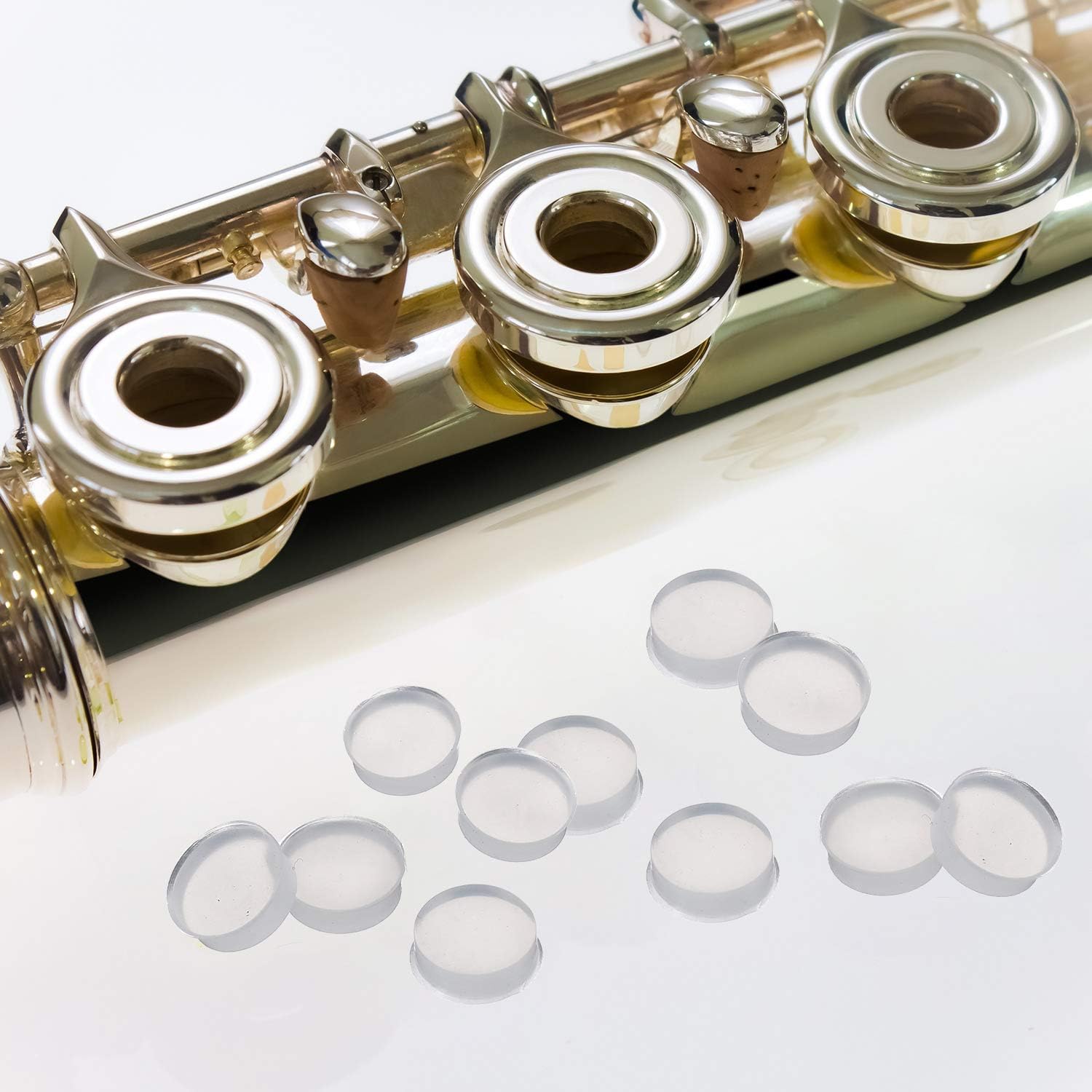 Leinuosen 24 Pcs Silicone Open Hole Flute Plugs, 8 mm Flute Key Cover