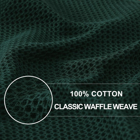 Homaxy 100% Cotton Waffle Weave Kitchen Dish Towels 8-Pack, Blackish Green