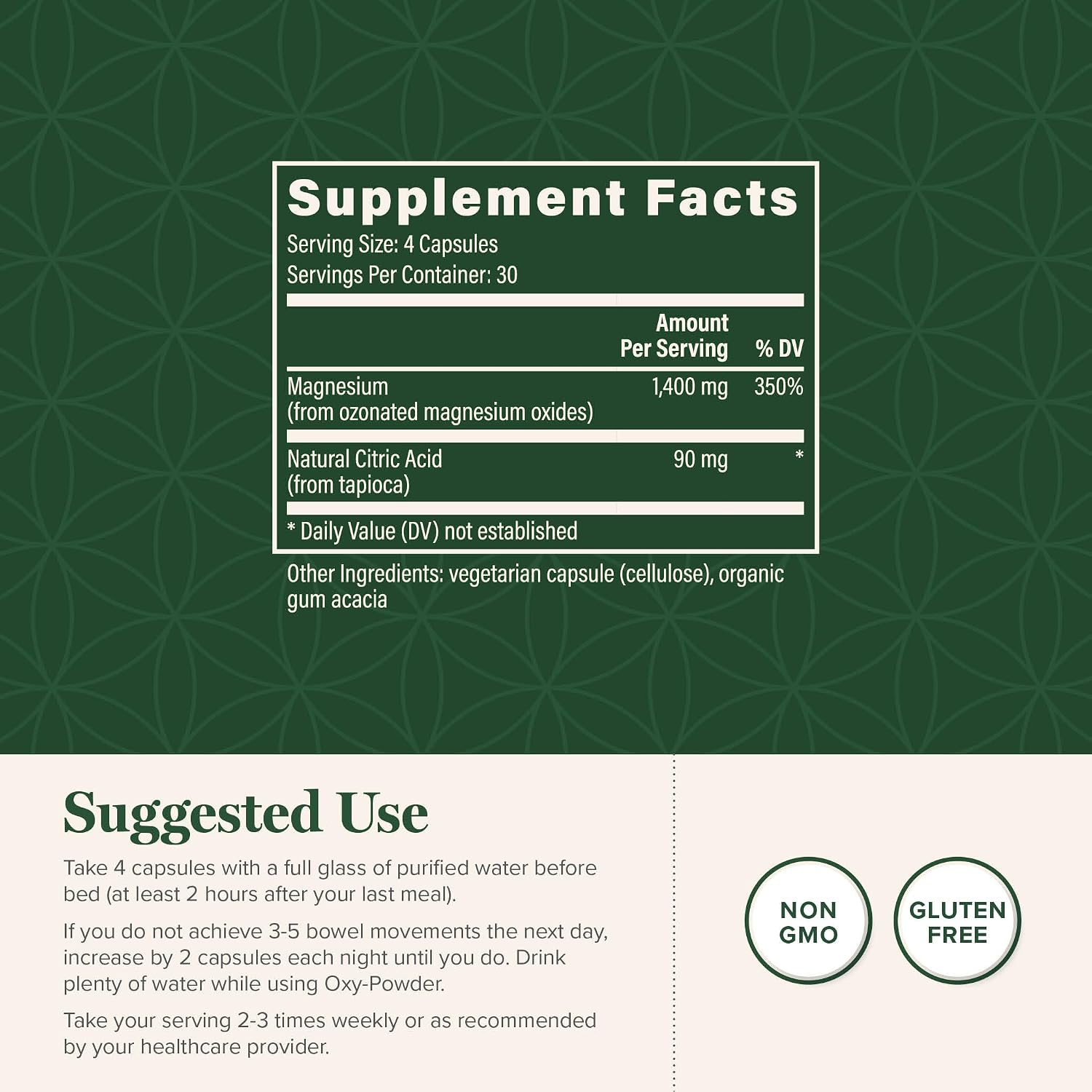 Global Healing Center Oxy-Powder Oxygen Based Safe and Natural Colon Cleanser and Relief from Occasional Constipation (120 Capsules)(Packaging may vary)