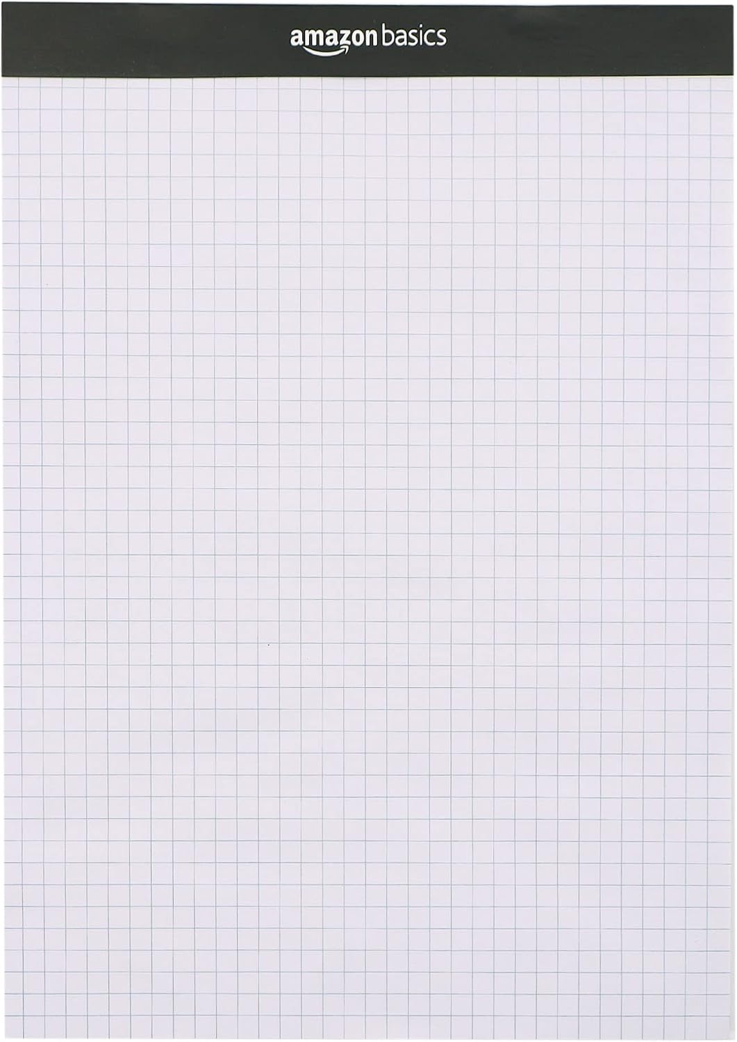 Amazon Basics Quad-Ruled Graph Paper Pad with Sturdy Back, Perforated, 8.5" x 11.75", White, 100 Sheets/Pad, 2-Pack