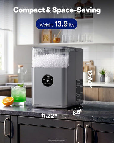 Upstreman Nugget Ice Maker Countertop, 33lbs/24H, Touchscreen Ice Machine with Self-Cleanin Function, Portable Ice Makers for Home Kitchen Office Camping RV-NI33