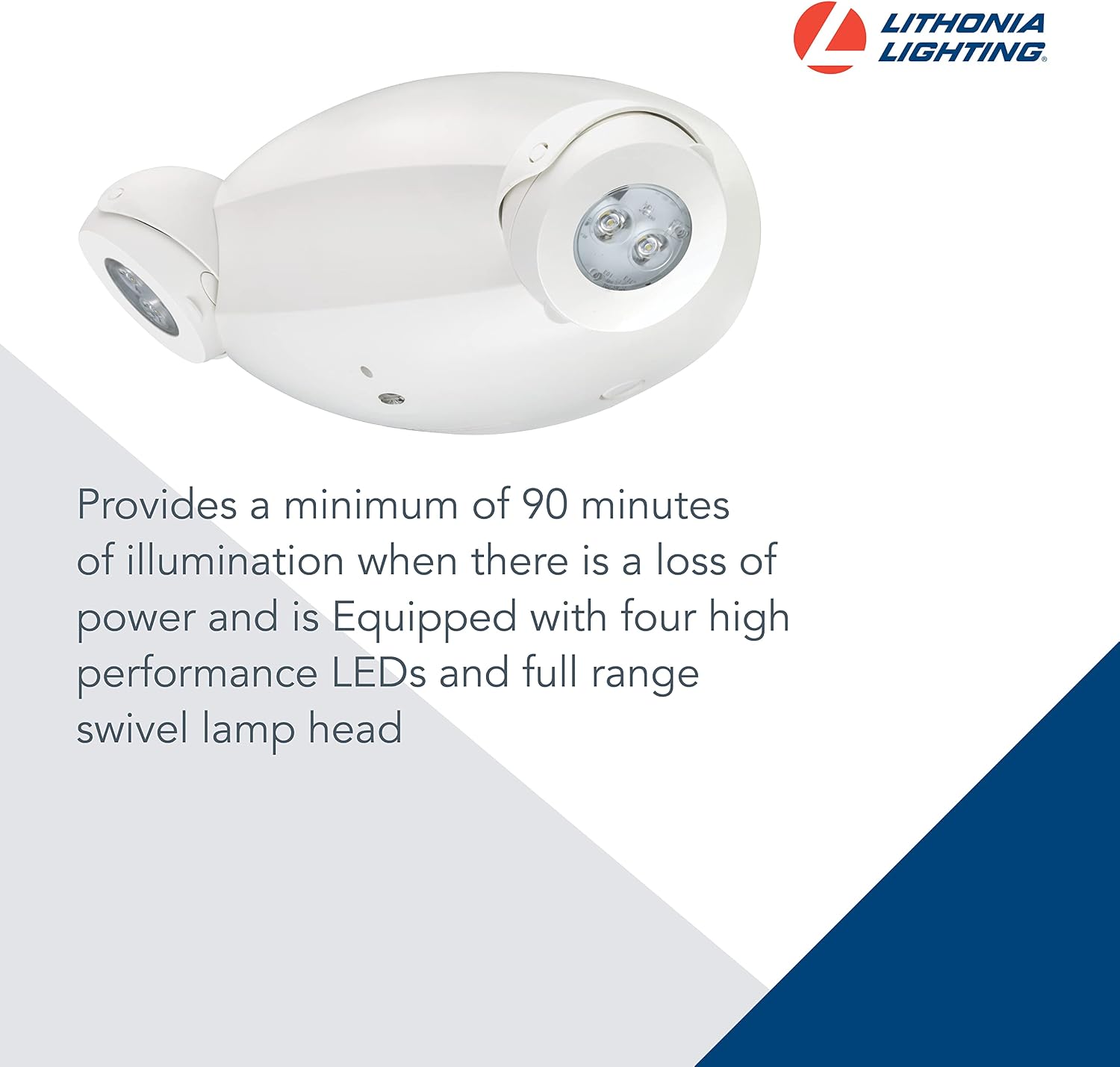 Lithonia Lighting Quantum Emergency Light, 2 Aimable Lamp Heads, 120/277V