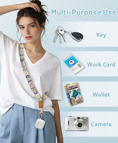 Yonlevres Phone Lanyard Crossbody Strap Wrist Neck Adjustable Women Boho