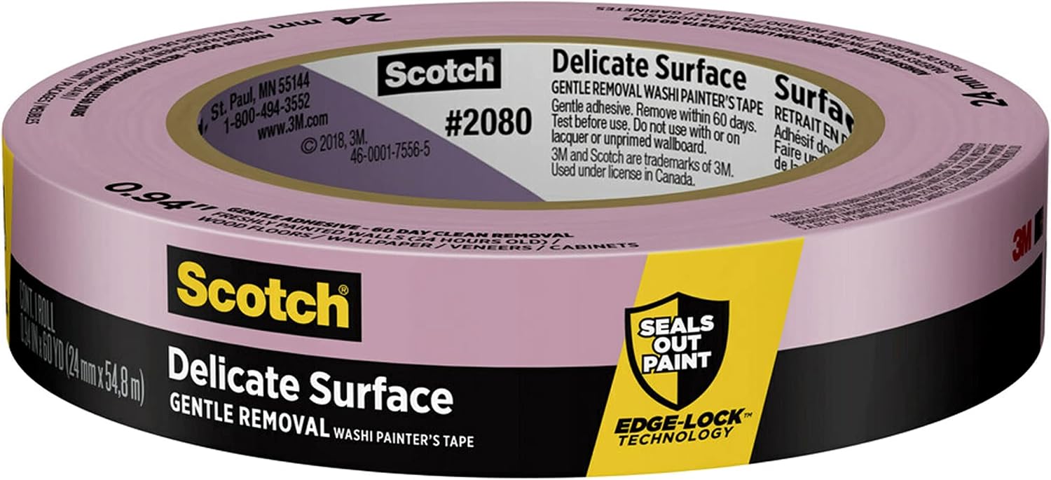 Scotch Delicate Surface Painter's Tape 1 Inch Wide, 1 Roll