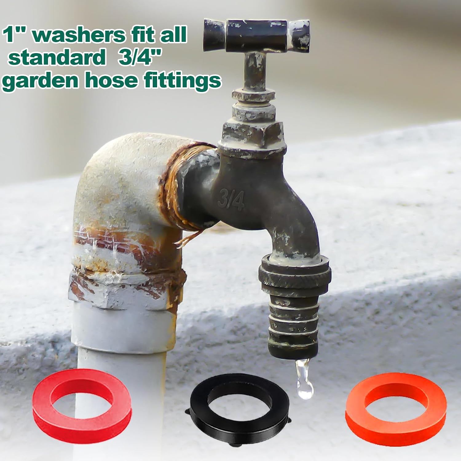 XBVV 32 Size 258 PC Faucet and Plumbing Rubber Washers Assortment Kit for Assorted Garden Hose Valve Spigot Adapter Splitter Outdoor Faucet Bibb Shower Hose Gasket Repair