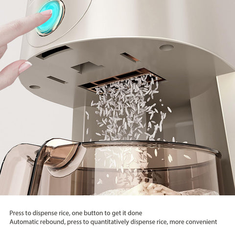 11 Lbs Rice Dispenser, Large Grain Container, Automatic Household Cereal Dispenser Bucket Rice Storage Container with Lid & Rice Cup for Corn, Coffee Bean, Grain, Soybean (Cream