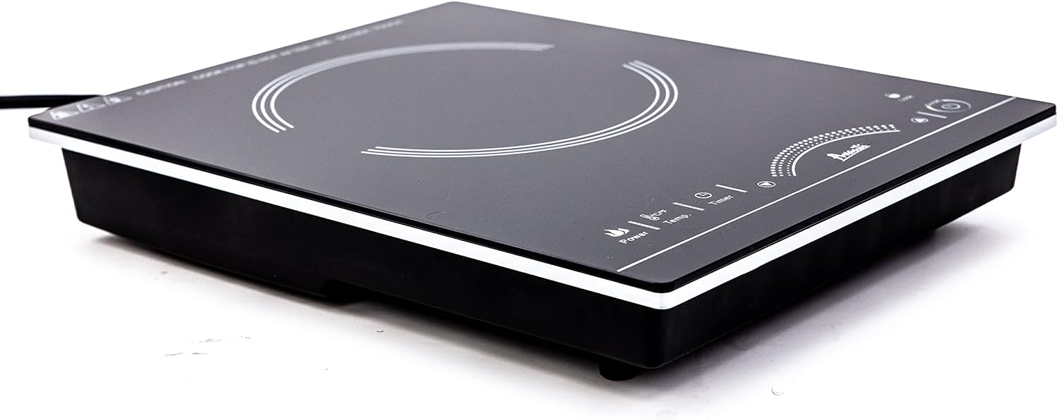 Avanti Portable Cooktop Electric Hot Plate Stove Top with Single Induction Burner, 6 Power Settings, Temperature Touch Control 140-460F Perfect for Campers & Tiny Homes, 1800-Watts, Black