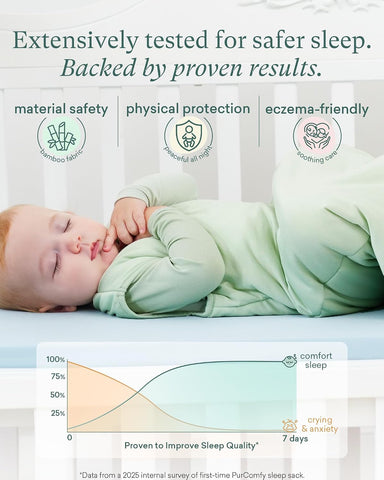 PurComfy Supersoft Bamboo Viscose Sleep Sack, 1.0 TOG Baby Sleeping Bag
