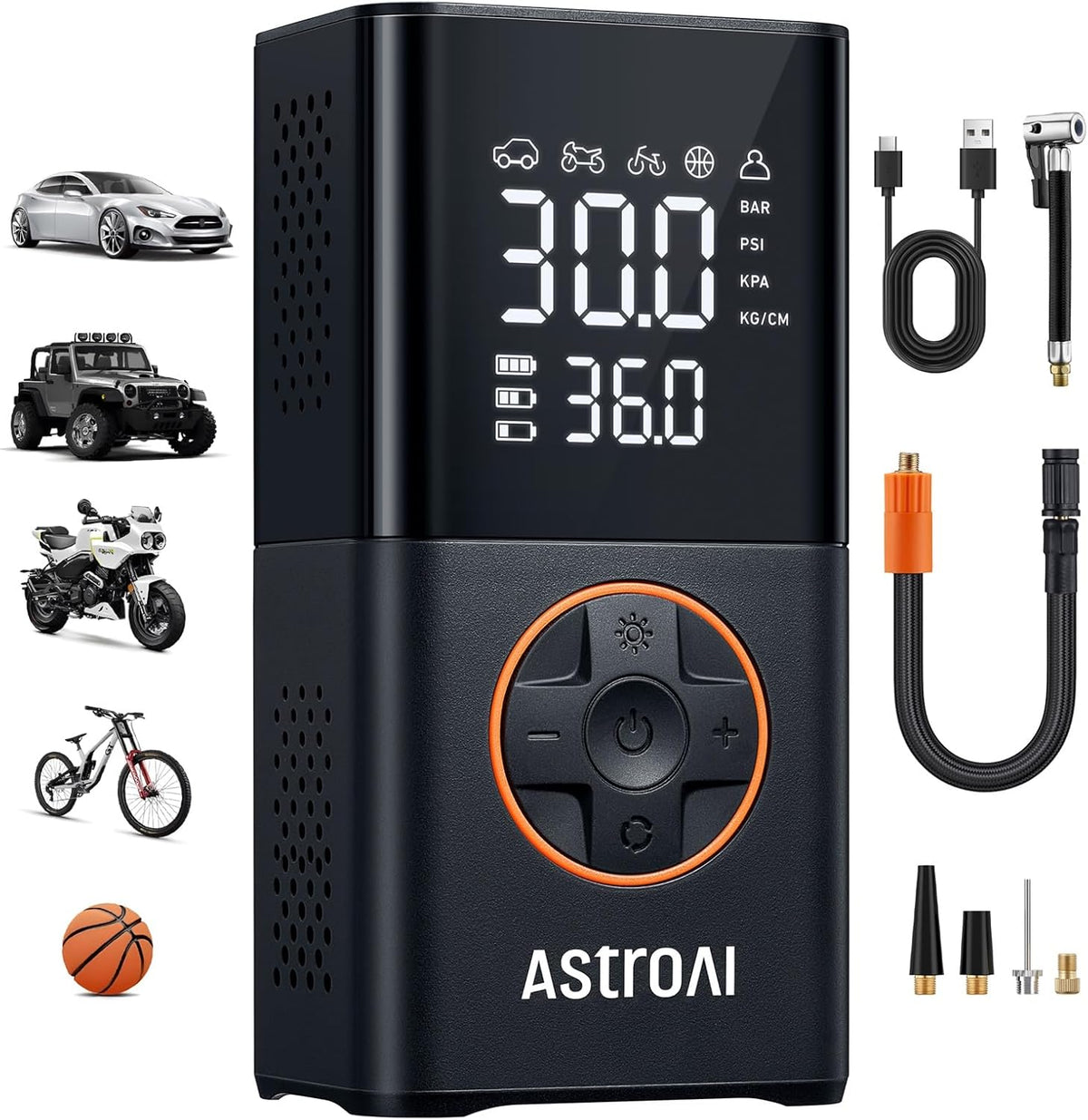 AstroAI L7 Tire Inflator Portable Air Compressor,150 PSI Cordless Bike Pump